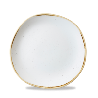 21cm Stonecast Barley White Organic Round Plate